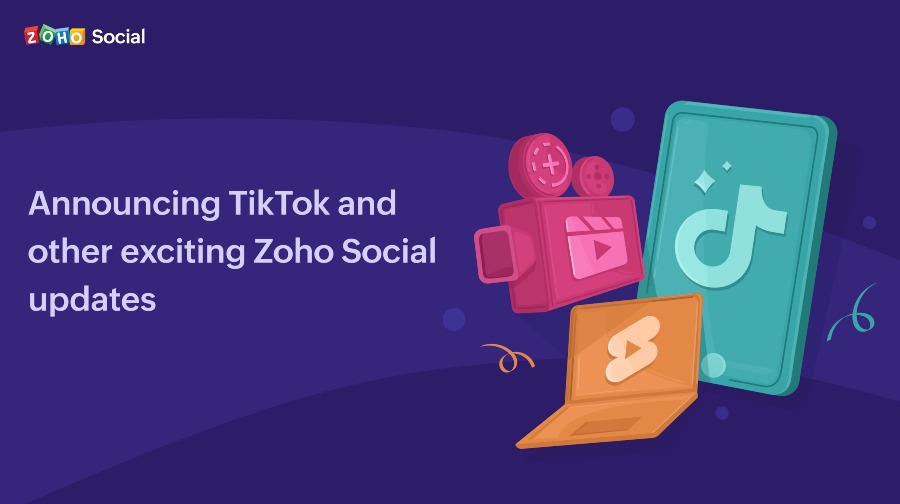 Anuncio de TikTok, carretes e historias de Instagram y cortos de YouTube en Zoho Social