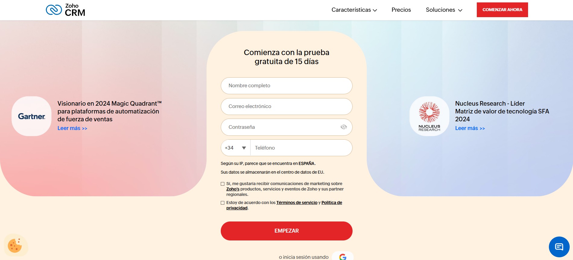 Registro gratis CRM